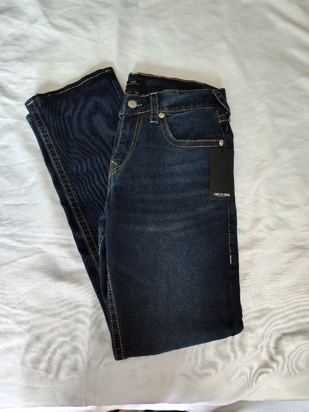 NWT Mens True Religion Ricky Big T Straight Jeans Men's Size 33/34 Dark Sultry W